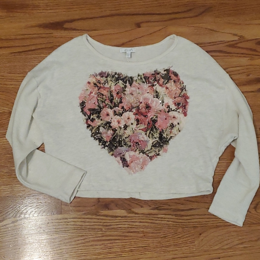 🇺🇲 Delia's Crop Top Heart Sweater